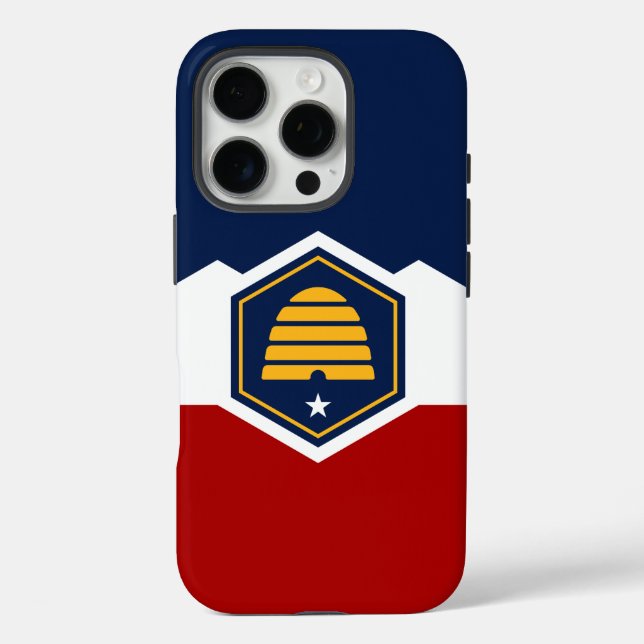 Apple iPhone 16 Pro Case, Utah State flag Case-Mate iPhone Case (Back)
