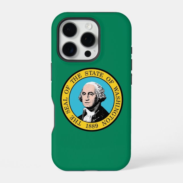 Apple iPhone 16 Pro Case, Washington State flag Case (Back)