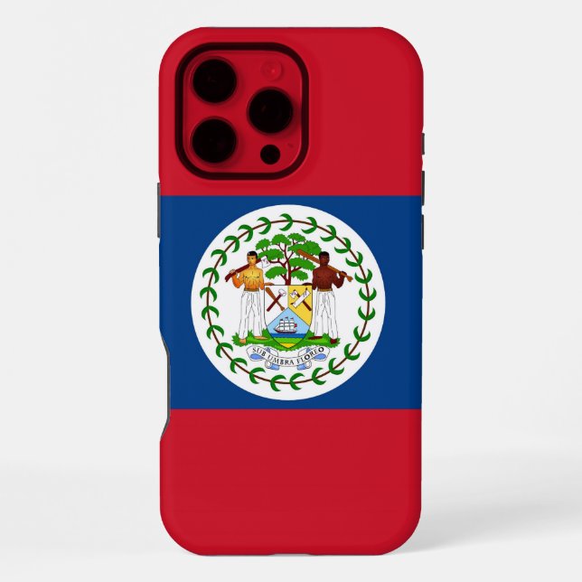 Apple iPhone 16 Pro Max Case, Belize flag Case (Back)