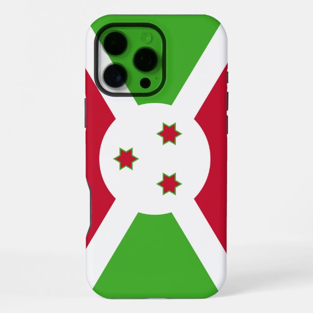Apple iPhone 16 Pro Max Case, Burundi flag Case (Back)