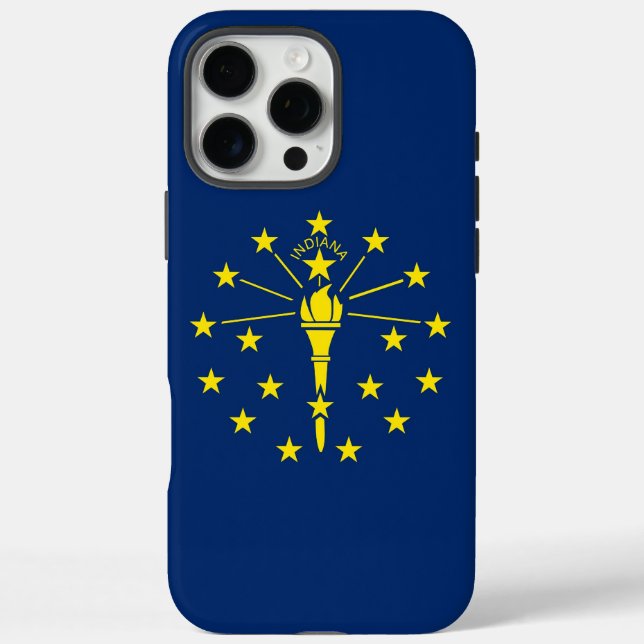 Apple iPhone 16 Pro Max Case, Indiana flag Case-Mate iPhone Case (Back)
