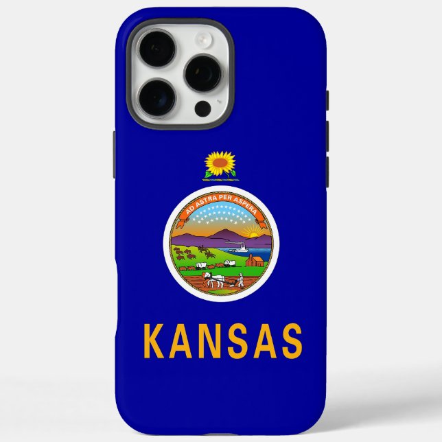 Apple iPhone 16 Pro Max Case, Kansas flag Case-Mate iPhone Case (Back)