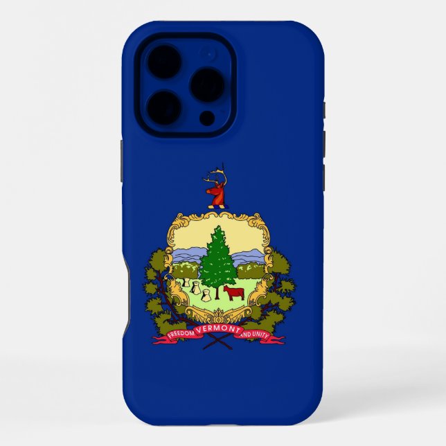 Apple iPhone 16 Pro Max, Vermont State flag Case (Back)