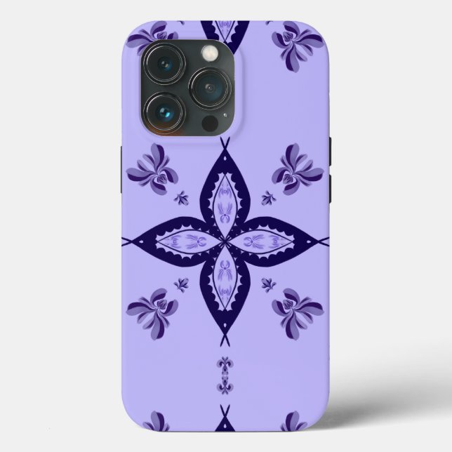 Apple iPhone case with flower design  (Back)