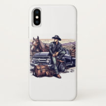 Apple IPhone Customize Case Cowboy with a Pickup 