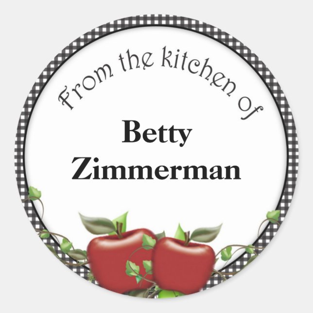 Apple Jar Label Personalized (Front)