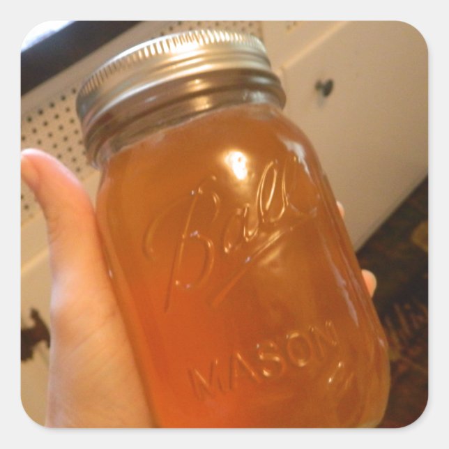 Apple Jelly Canning Jar Square Sticker (Front)