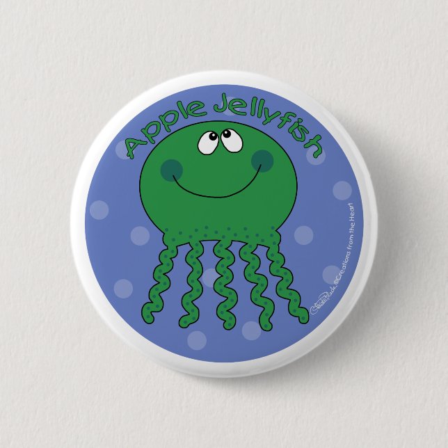 Apple Jellyfish 2 Inch Round Button (Front)