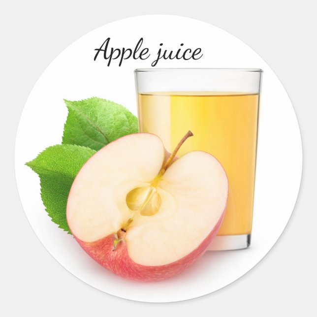 Apple juice classic round sticker (Front)