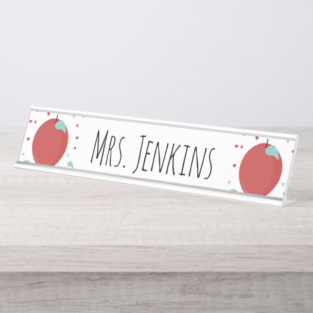 Apple Kindergarten Teachers Name Desk Name Plate (Front)