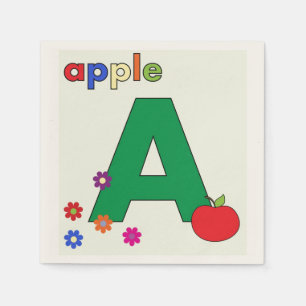 Apple Letter A Napkin
