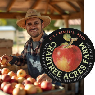 APPLE LOGO Farm Orchard Business Cider Étiquette