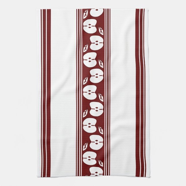 Apple Luxury Jacquard Stripes Kitchen Towel (Vertical)