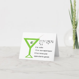 Apple Martini Note Card