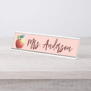 Apple Modern Personalized Teacher Desk Desk Name Plate