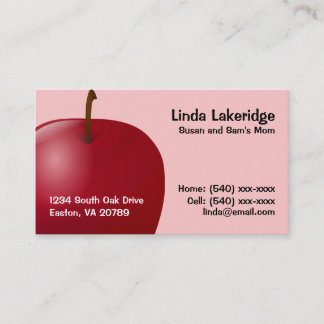 Apple Mommy Contact  Info Card