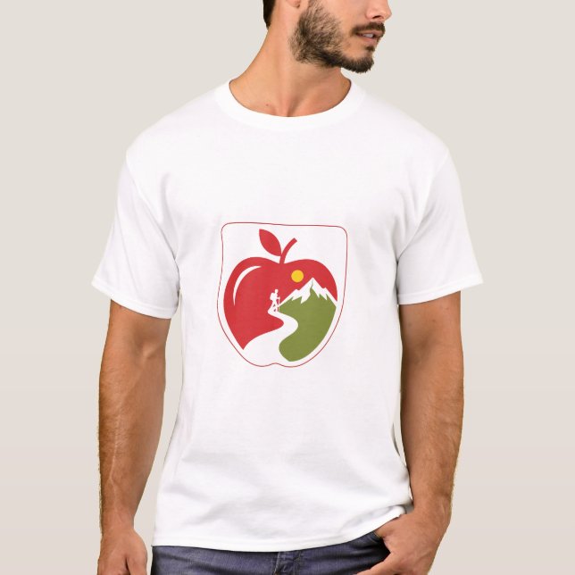 Apple Mountain Hiking Adventure Logo T-Shirt (Front)