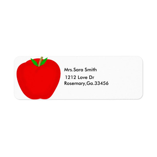 apple, Mrs.Sara Smith, 1212 Love Dr, Rosemary,G... (Front)