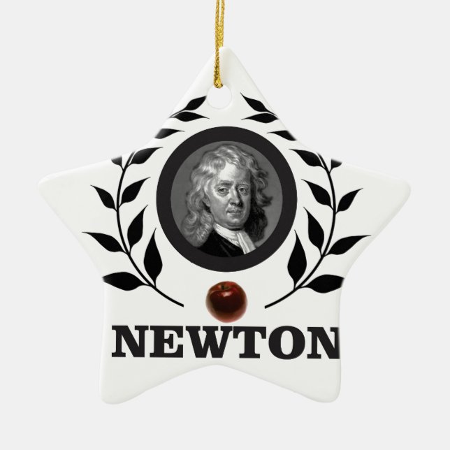 apple newton art ceramic ornament (Front)