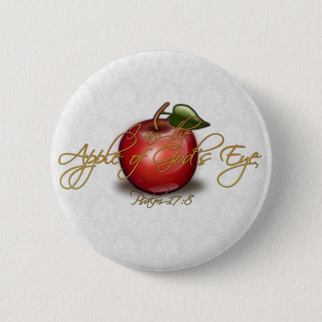 Apple of God's Eye, Christian 2 Inch Round Button (Front)