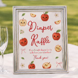 Apple of My Eye Baby Shower Diaper Raffle Poster