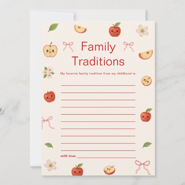 Apple of My Eye Baby Shower Family Traditions Card (Front)