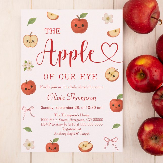 Apple of My Eye Baby Shower Invitation (Creator Uploaded)