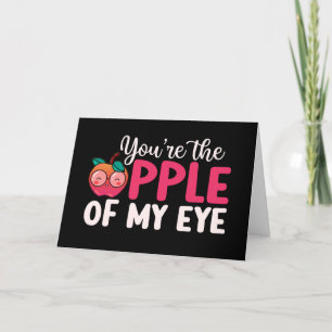 Apple Of My Eye Cute Pun Funny Valentine's Day Holiday Card
