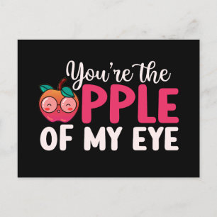 Apple Of My Eye Cute Pun Funny Valentine's Day Postcard
