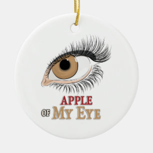 Apple of My Eye Eyelashes Art Ceramic Ornament