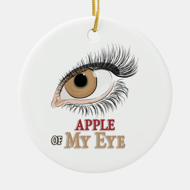 Apple of My Eye Eyelashes Art Ceramic Ornament (Front)