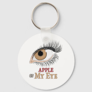 Apple of My Eye Eyelashes Art Keychain