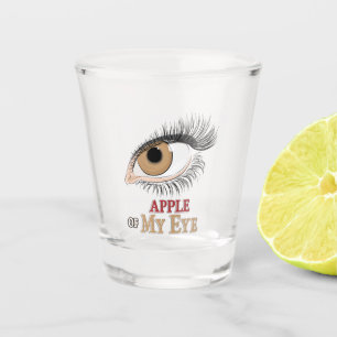 Apple of My Eye Eyelashes Art Shot Glass