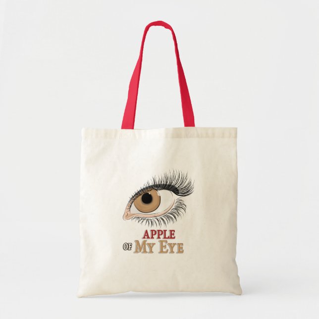 Apple of My Eye Eyelashes Art Tote Bag (Front)