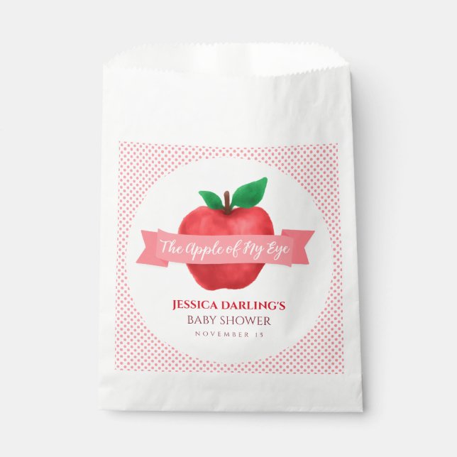Apple of my eye fall | summer theme baby shower  favour bag (Front)