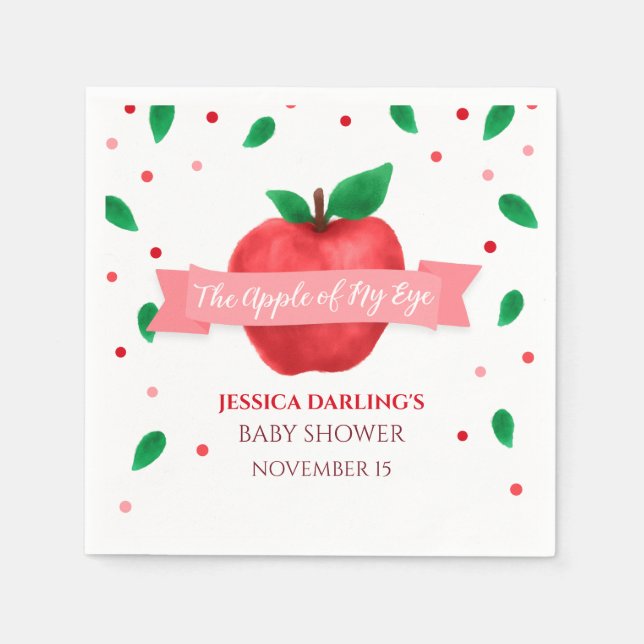 Apple of my eye fall | summer theme baby shower napkin (Front)