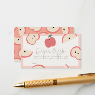 Apple of my Eye Pink Diaper Raffle Ticket Enclosure Card