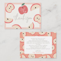 Apple of my Eye Pink Girl Baby Shower Thank You