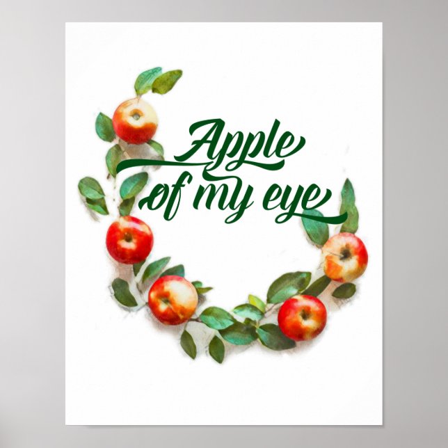 Apple of My Eye Print, Red & Green Farmhouse Decor (Front)