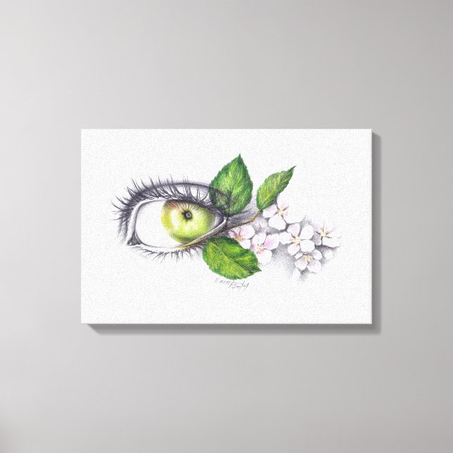 Apple of my eye Surreal drawing art Canvas Print (Front)