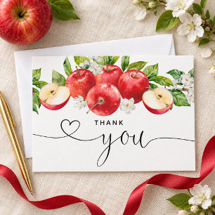 Apple of My Eye Watercolor Baby Shower Thank You Card