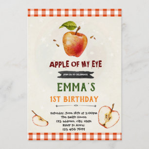Apple of my eyes birthday invitation