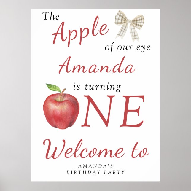Apple of our eye 1st Birthday Party  Poster (Front)