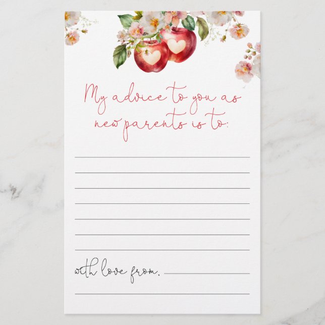 Apple of Our Eye Advice for the Parents Card (Front)