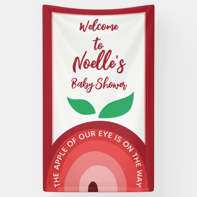 Apple of our Eye, Apple Rainbow, Baby Shower Banner (Vertical)