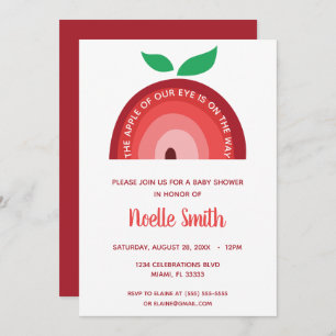 Apple of our Eye, Apple Rainbow, Baby Shower Invitation