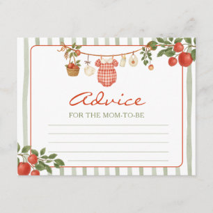 Apple of our Eye Baby Shower Advice For Mommy Enclosure Card