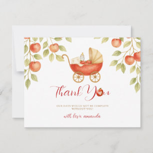 Apple of our Eye Baby Shower Carriage Thank You Card