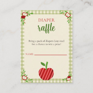 Apple of Our Eye Baby Shower Diaper Raffle Enclosure Card