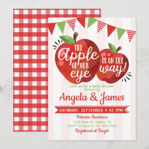 Apple of our Eye Baby Shower Invitation Invite